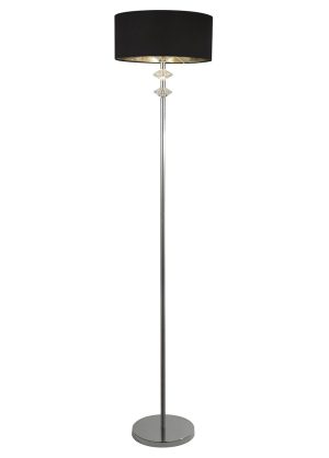 Searchlight New Orleans 1 light polished chrome floor lamp