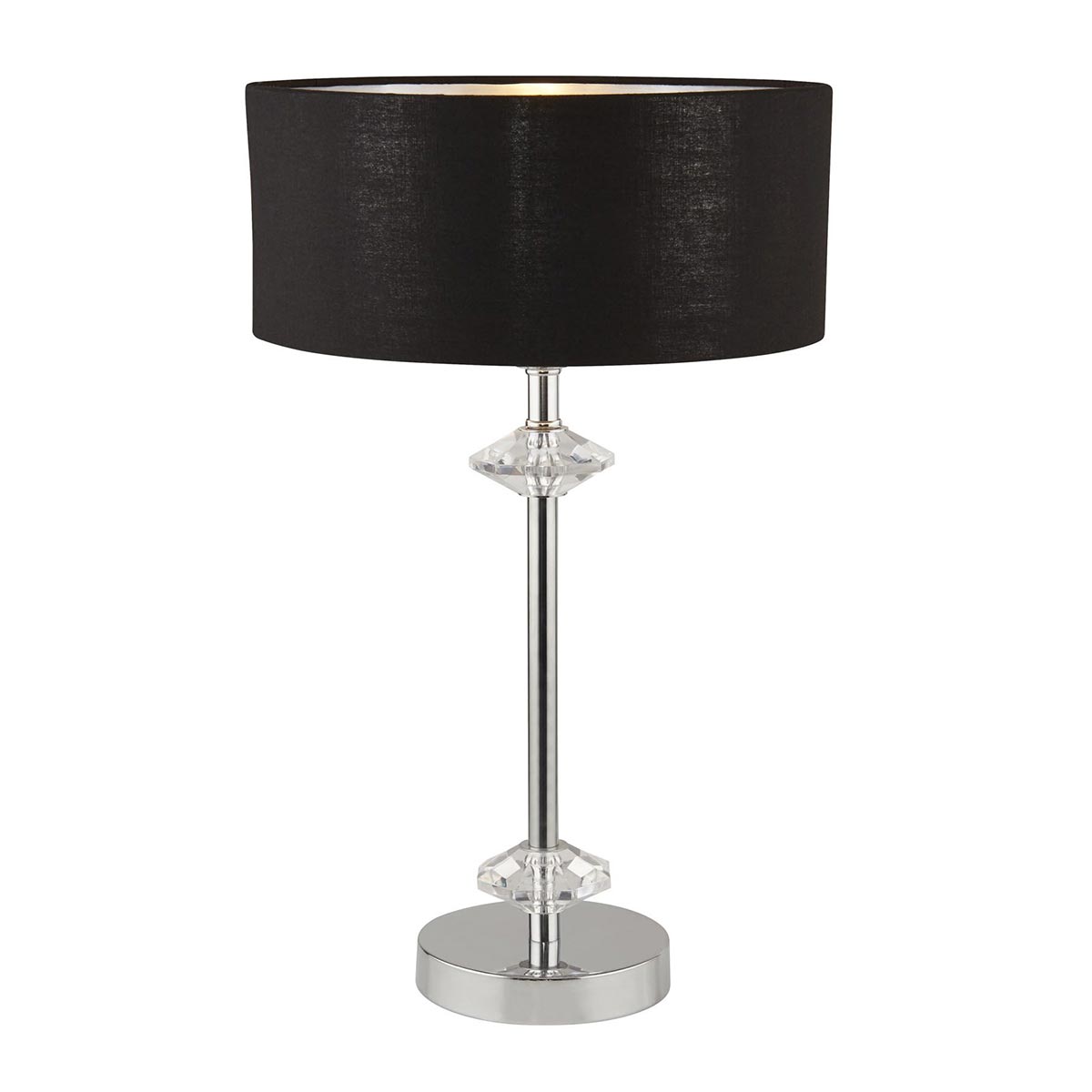 Black and chrome table lamp discount