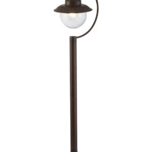 Traditional 1 Light Outdoor Garden Post Station Lantern Rustic Brown IP44