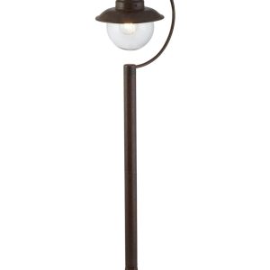 Searchlight traditional outdoor post Station lantern rustic brown