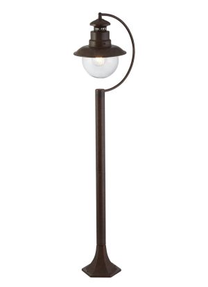 Searchlight traditional outdoor post Station lantern rustic brown