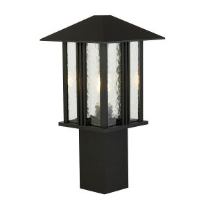 Searchlight Venice black 1 light 45cm outdoor pedestal lantern