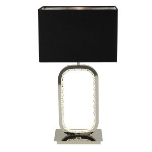 Aura chrome table lamp with crystal lined touch dimmer LED base
