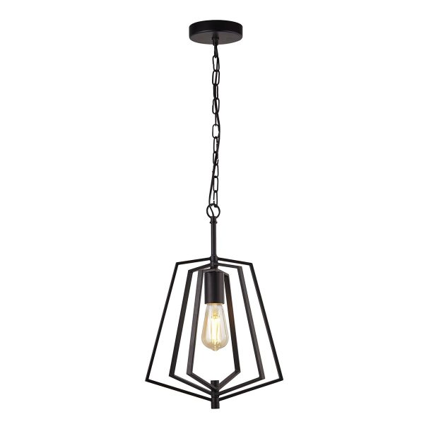 Searchlight Slinky small 1 lamp cage pendant ceiling light matt black