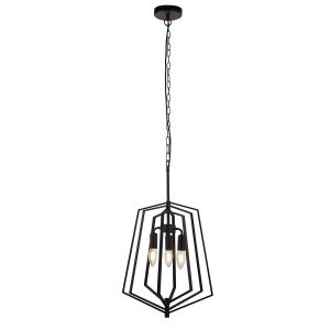 Searchlight Slinky medium 3 lamp cage pendant ceiling light matt black