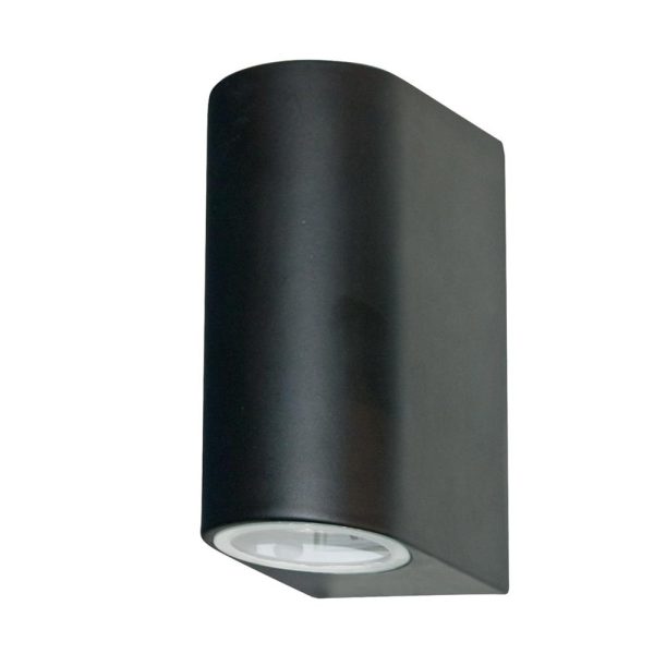 Eiffel modern 2 lamp up and down outdoor wall spot light in matt black