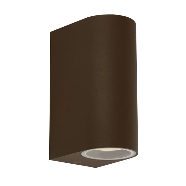 Eiffel modern 2 lamp outdoor wall spot light in rust brown main image