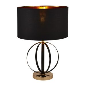 Hazel modern table lamp in 2 tone black and gold