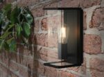 Bakerloo Graphite 1 Light Outdoor Wall Box Lantern Smoked Glass IP44