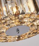 Chapeau Small 3 Light Crystal Drum Pendant Chandelier Polished Chrome
