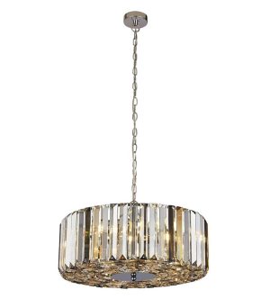 Chapeau 5 light crystal drum pendant chandelier in chrome main image