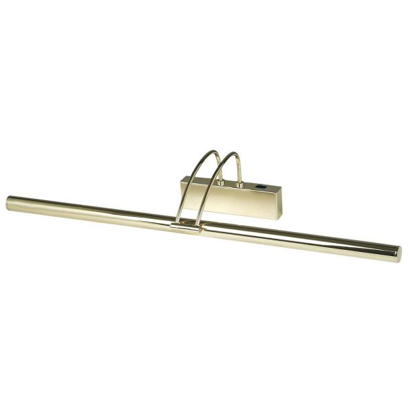 Slimline 68cm polished brass switched LED picture light