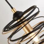 Spring Matt Black 4 Light Bar Pendant Ceiling Light Copper Detail