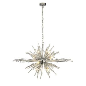 Starburst modern 8 light ceiling pendant in polished chrome main image