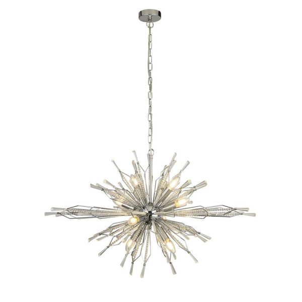 Starburst modern 8 light ceiling pendant in polished chrome main image