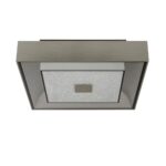 Rhea LED Art Deco Style Flush Ceiling Light Satin Silver Crystal Sand