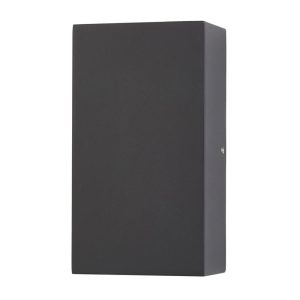 Stirling outdoor LED rectangular up & down wall light in dark grey