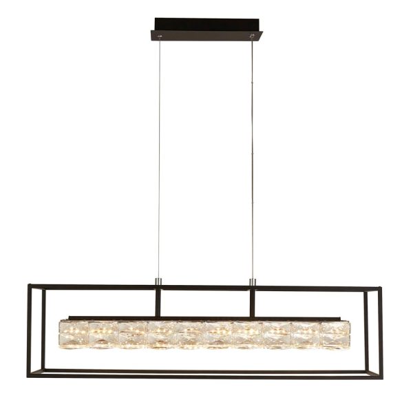 Elevator dimmable LED modern ceiling pendant bar in matt black main image