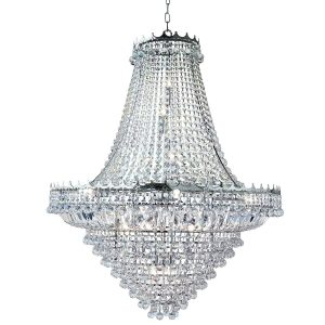 Versailles polished chrome 19 light extra large crystal chandelier, main image on white background