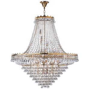 Versailles gold finish 19 light extra large crystal chandelier, main image on white background