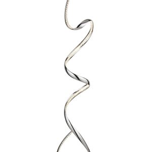 9219CC Contemporary 30w dimming LED Twirls floor lamp in chrome and crystal