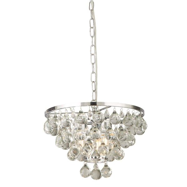 9634-4CC Michelle polished chrome 4 light round ceiling pendant closeup