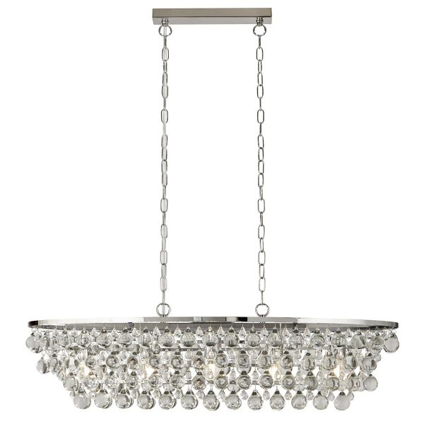 9635-5CC Michelle polished chrome 5 light oval ceiling pendant full height