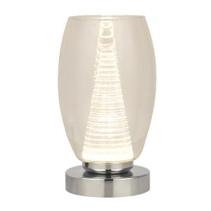 97293-1CL Cyclone 1 light LED clear glass table lamp in chrome