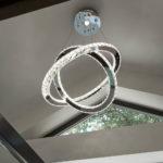 Clover Twin Ring 28W LED Pendant Light Polished Chrome Crystal