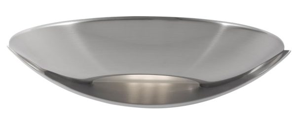 LED Half Moon Wall Washer Light Satin Silver Frosted Glass