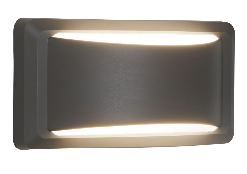Outdoor Led Crescent Up Down Wall Light Dark Grey Ip65 8731gy Outdoor Led Crescent Up Down Wall Light Dark Grey Ip65