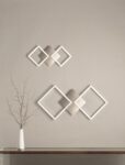 Wall Art Large Diamond 2 Lamp 25w LED Twin Wall Light Satin Silver