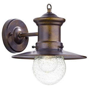 Sedgewick traditional outdoor wall light in bronze on white background