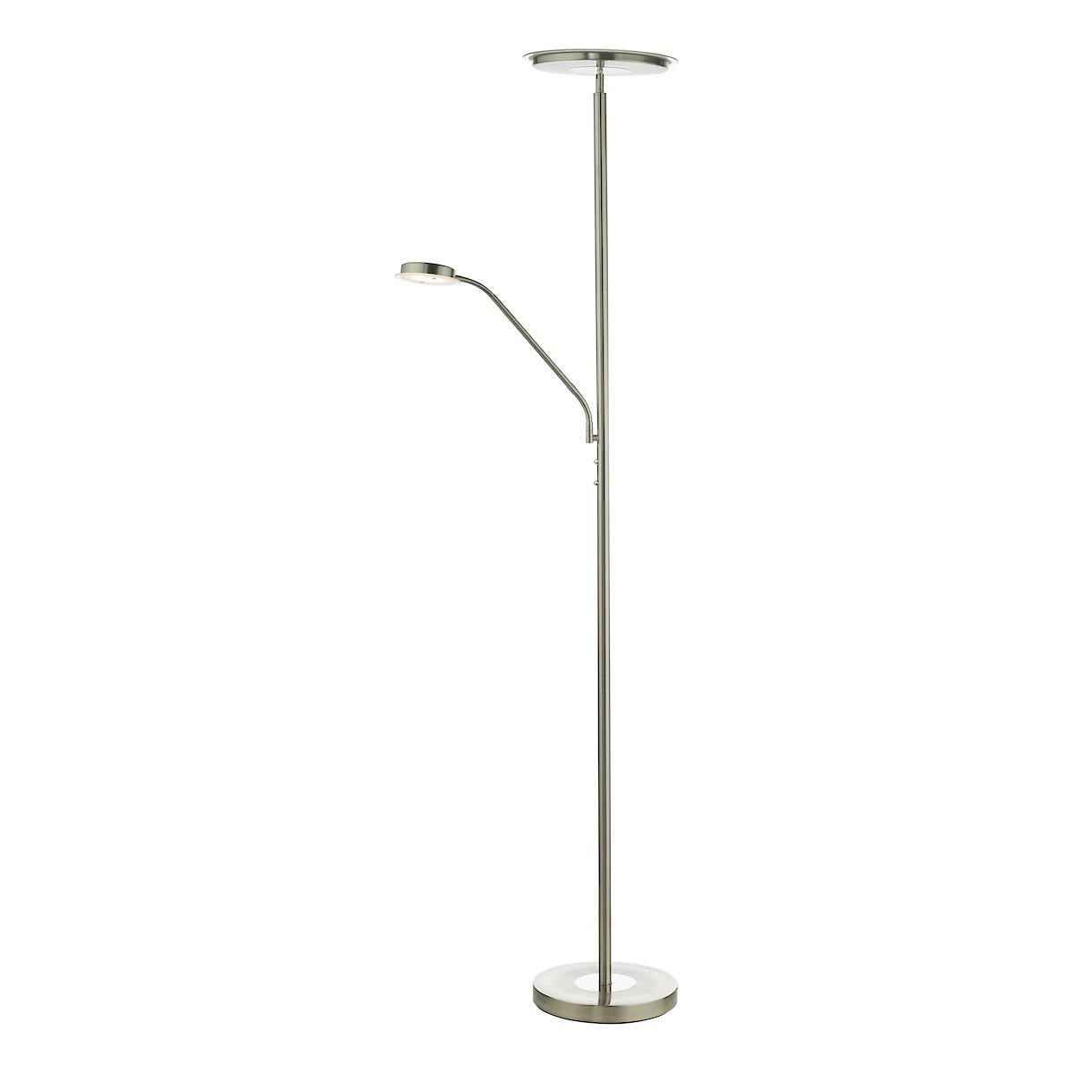 Shelby Dimming LED Mother And Child Floor Lamp Satin Nickel