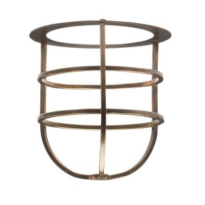 Elstead shade cage accessory for the Sheldon and Somerton lantern ranges in solid aged brass, on a white background.