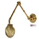 Oyster Double Adjustable Bedroom Wall Light Solid Brass