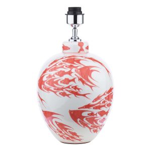 Simone coral fish ceramc table lamp base only on white background