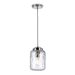 Sola small clear glass 1 light ceiling pendant in polished nickel main image