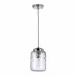 Sola Small Clear Glass 1 Light Ceiling Pendant Polished Nickel
