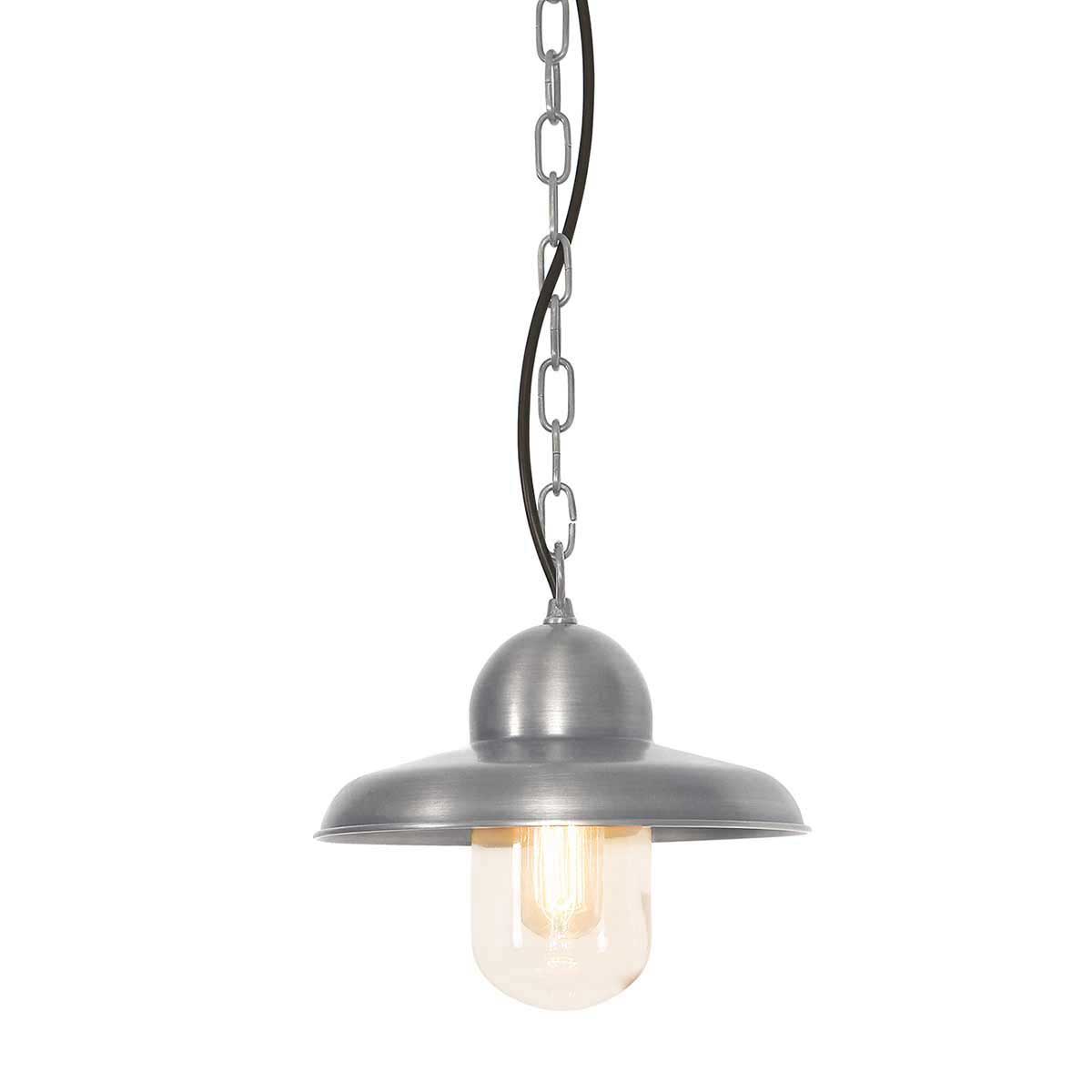 Elstead Somerton Solid Brass Outdoor Porch Chain Lantern in Nickel