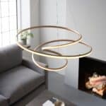 Spiral Large 85cm Diameter Dimmable LED Ceiling Pendant Gold 5800Lm