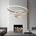 Spiral Large 85cm Diameter Dimmable LED Ceiling Pendant Gold 5800Lm
