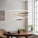 Spiral Large 85cm Diameter Dimmable LED Ceiling Pendant Gold 5800Lm