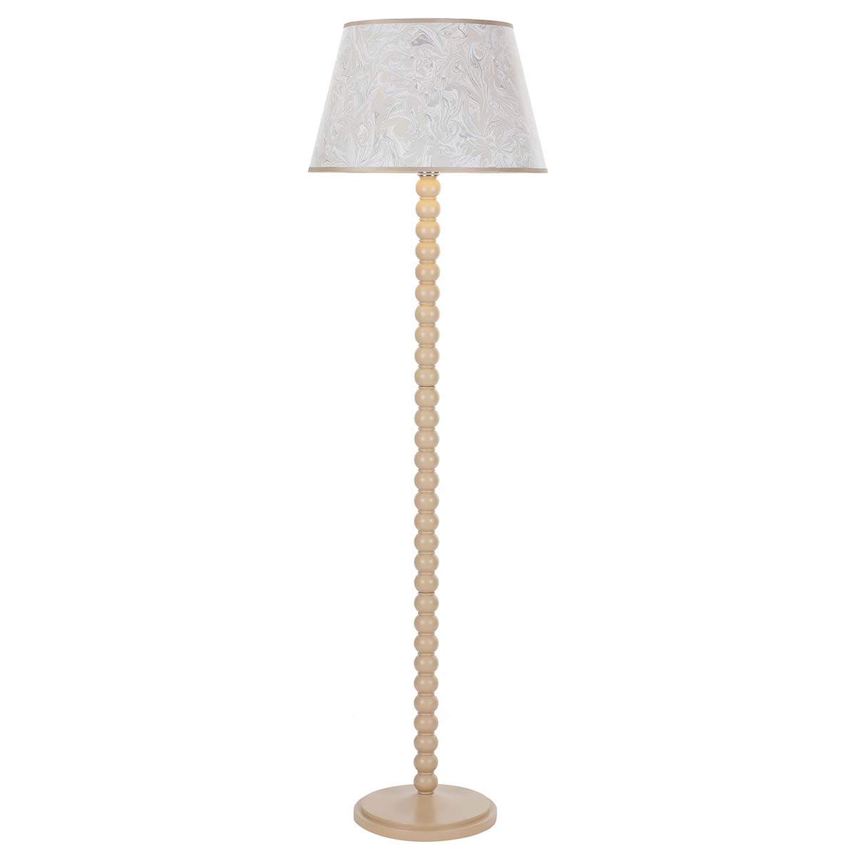 Dar Spool Wooden Floor Lamp Base Only Gloss Taupe