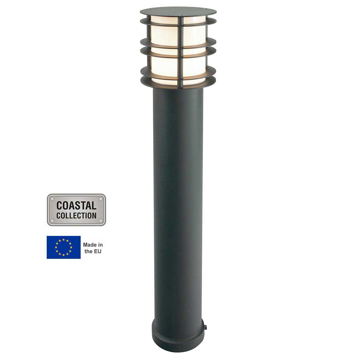 Norlys Stockholm Large Bollard Light Black Galvanised Steel
