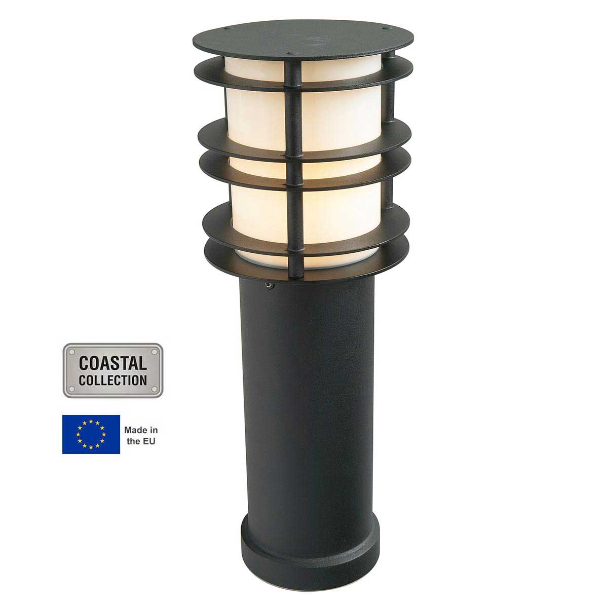 Norlys Stockholm Medium Bollard Light Black Galvanised Steel
