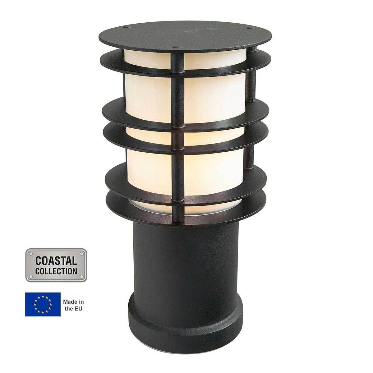 Norlys Stockholm Small Bollard Light Black Galvanised Steel