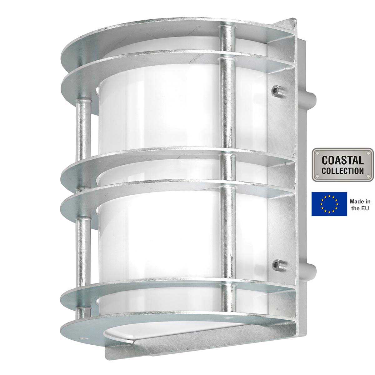 Norlys Stockholm Outdoor Wall Lantern Galvanised Opal Art Deco Style