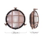 Stern Nautical Porthole Outdoor Bulkhead Light Antique Copper IP64