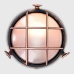 Stern Nautical Porthole Outdoor Bulkhead Light Antique Copper IP64